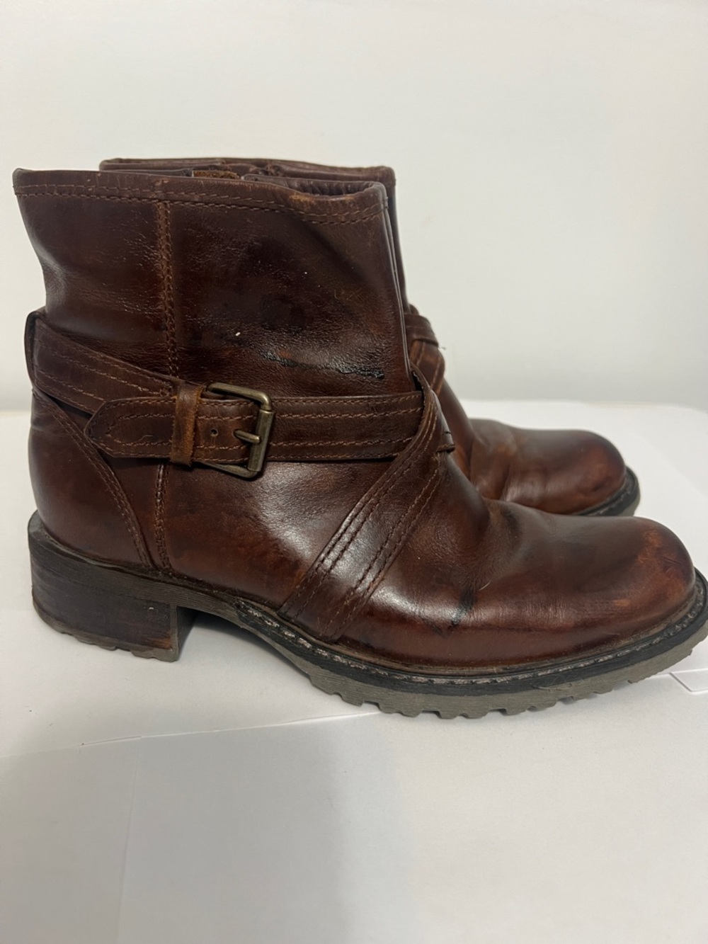 Senago Women’s Anke boots Brown Leather Boots sz 5.5